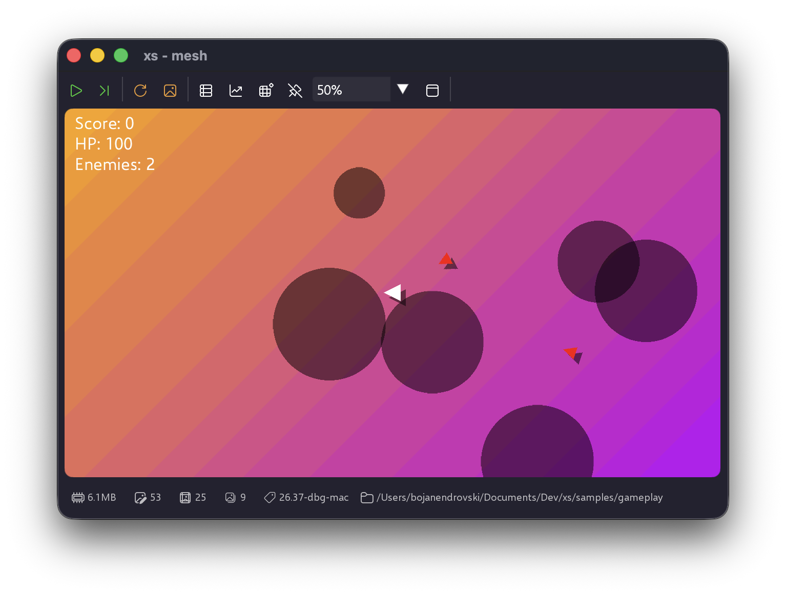 Gameplay sample action scene